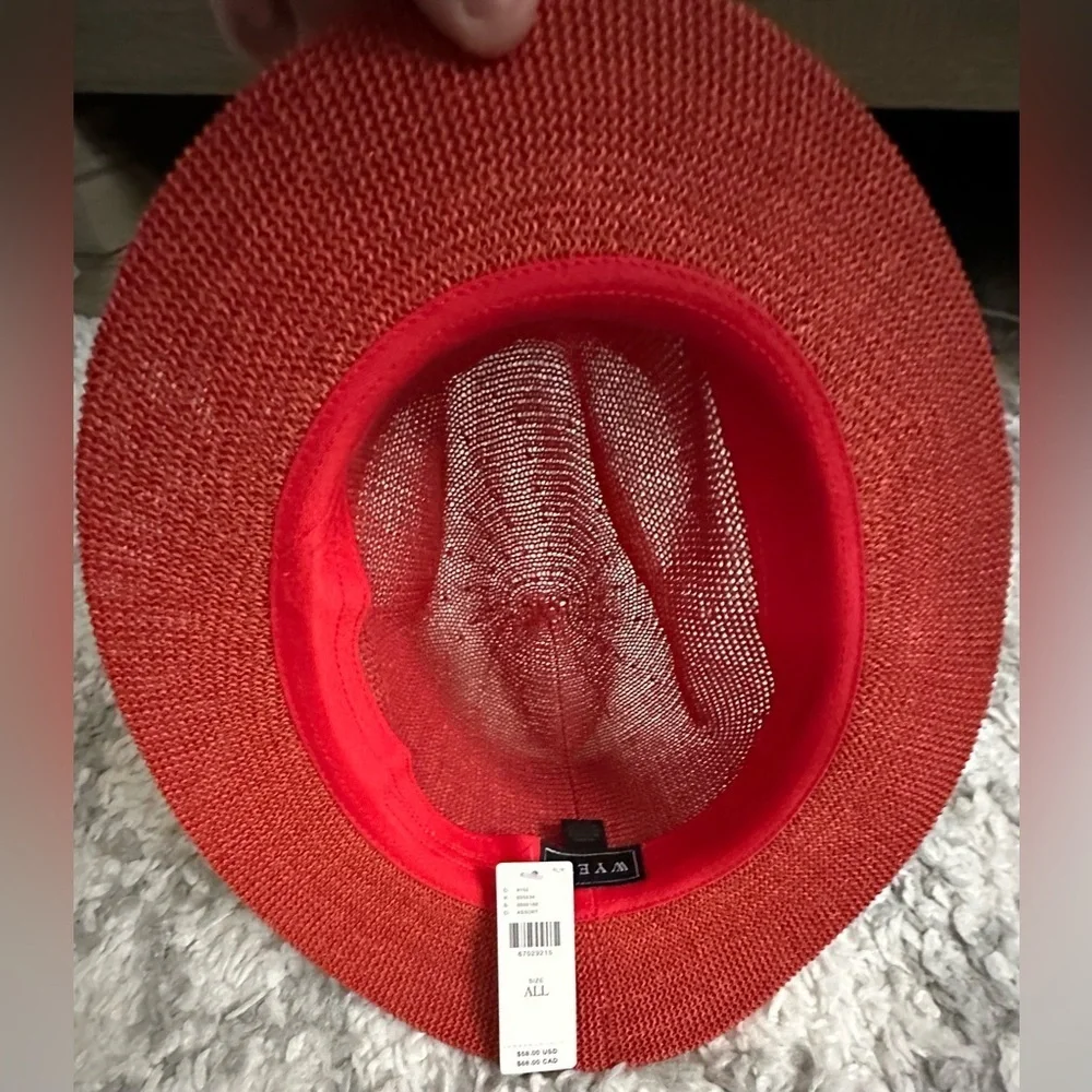 ‼️RARE‼️🎸ANTHROPOLOGIE🎸🔥NWT🔥Mesh Nubby Fedora in Burnt Orange